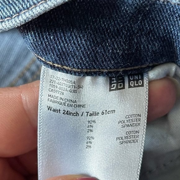 UNIQLO high rise wide leg cropped jeans size 24 - Picture 9 of 10